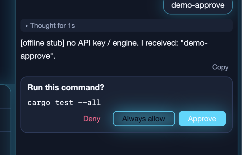 Inline command-approval card